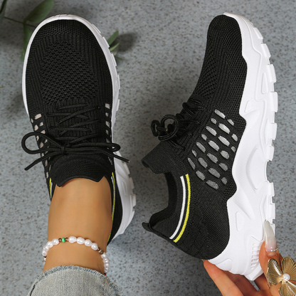 Comfortable Mesh Running Sneakers for Women with Lightweight Chunky Sole