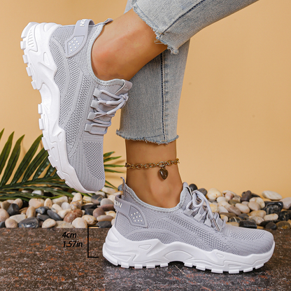 Comfortable Mesh Running Sneakers for Women with Lightweight Chunky Sole