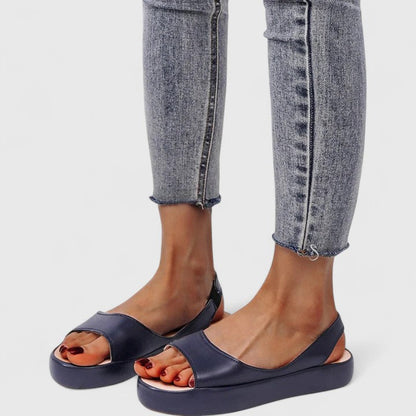 Comfortable Sandals for Women with Cushioned Platform Open Toe Slip On Style