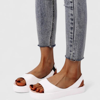 Comfortable Sandals for Women with Cushioned Platform Open Toe Slip On Style