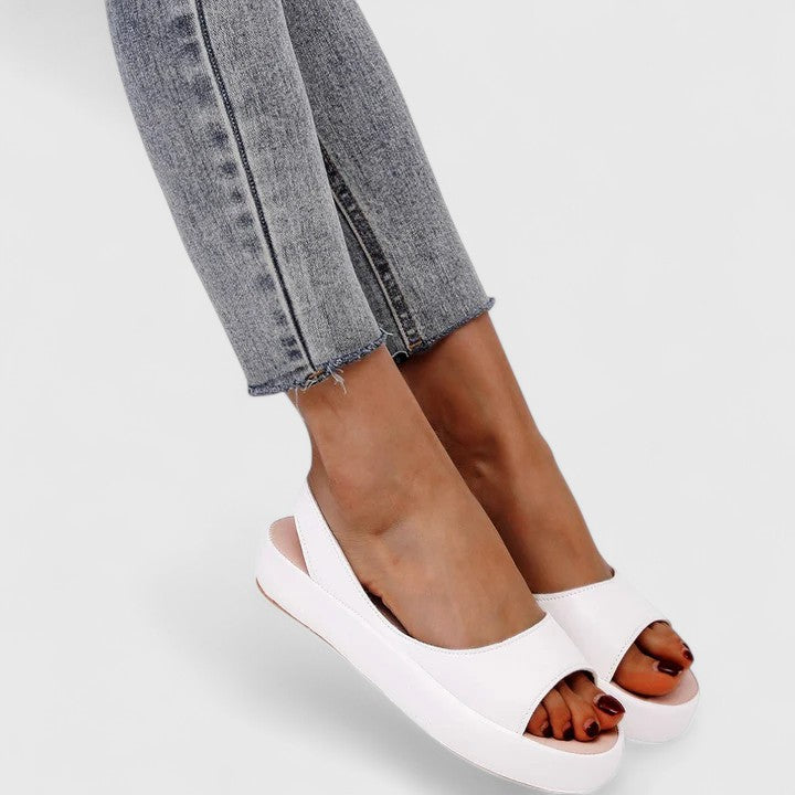 Comfortable Sandals for Women with Cushioned Platform Open Toe Slip On Style