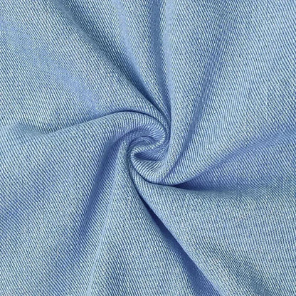 Effortless Blue Denim Midi Dress for Women with Scoop Neck Style