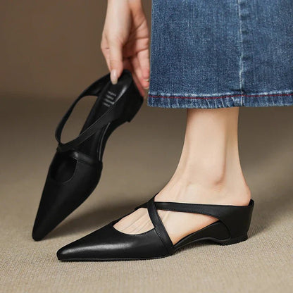 Elegant Red Flats for Women with Cross Strap Style