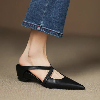 Elegant Red Flats for Women with Cross Strap Style