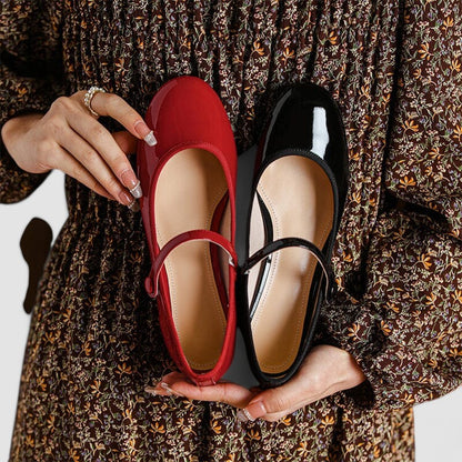 Elegant Mary Jane Shoes for Women with Patent Finish Style