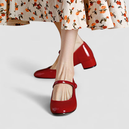 Elegant Mary Jane Shoes for Women with Patent Finish Style