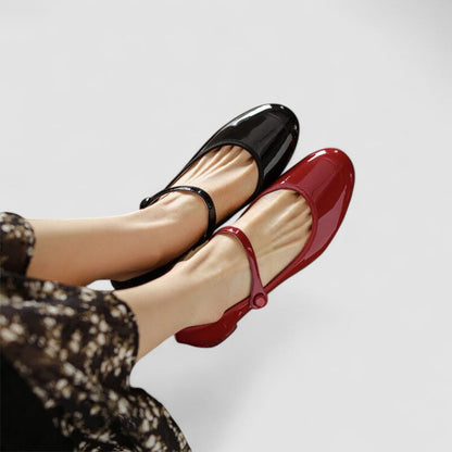 Elegant Mary Jane Shoes for Women with Patent Finish Style