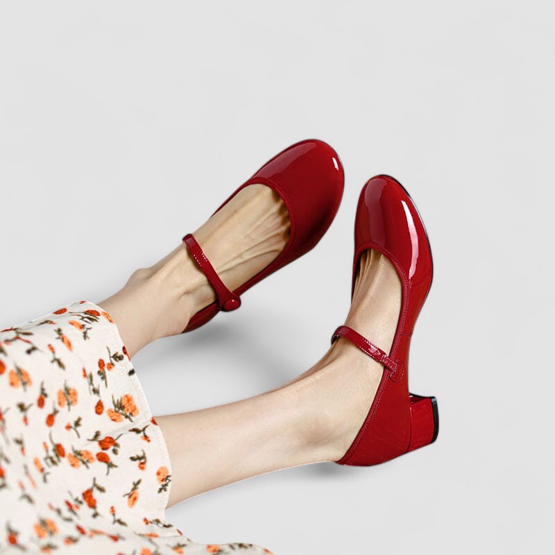 Elegant Mary Jane Shoes for Women with Patent Finish Style