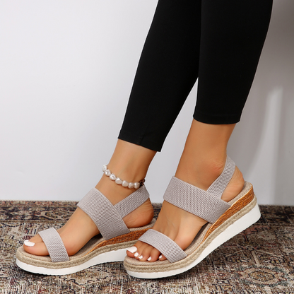 Comfortable Wedge Sandals with Elastic Straps