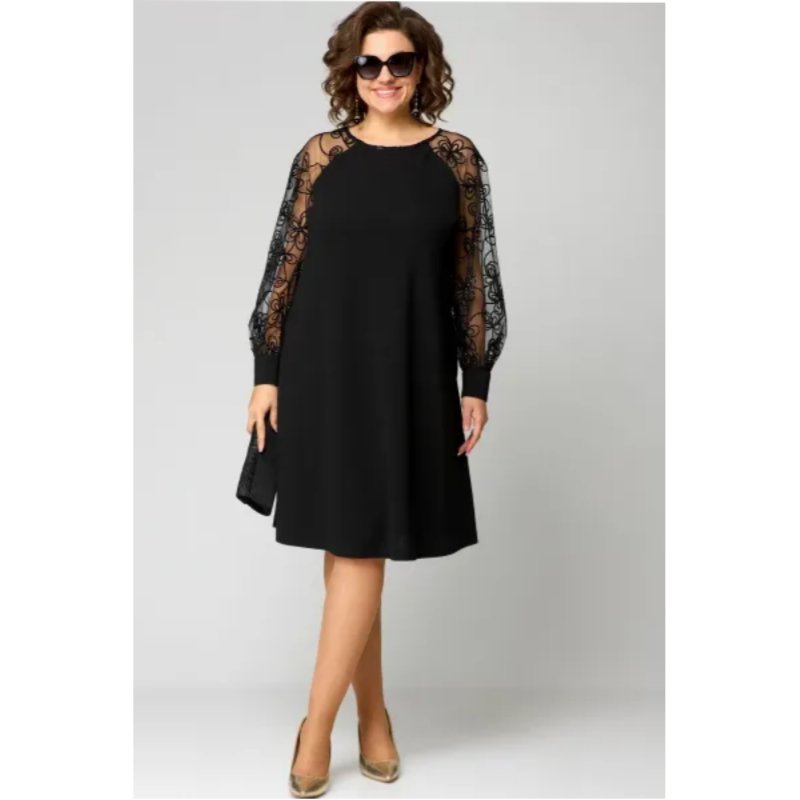 Elegant Black A Line Dress for Women with Wedding Guest Dress Style
