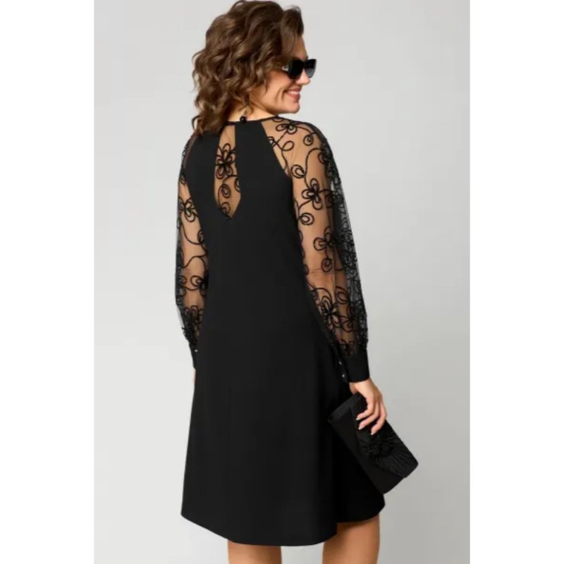 Elegant Black A Line Dress for Women with Wedding Guest Dress Style