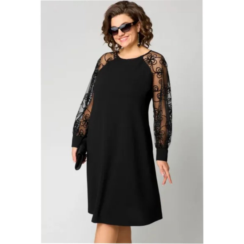 Elegant Black A Line Dress for Women with Wedding Guest Dress Style