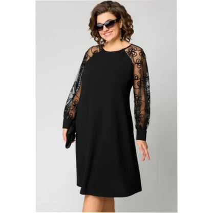 Elegant Black A Line Dress for Women with Wedding Guest Dress Style