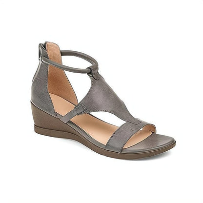 Comfortable Leather Sandals for Women with Wedge Heel Style