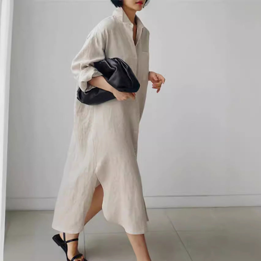 Effortless Linen Shirt Dress for Women with Button Down Style