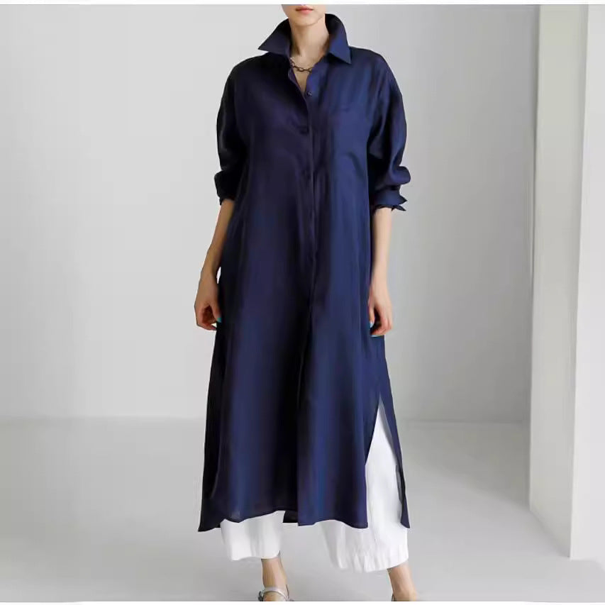 Effortless Linen Shirt Dress for Women with Button Down Style
