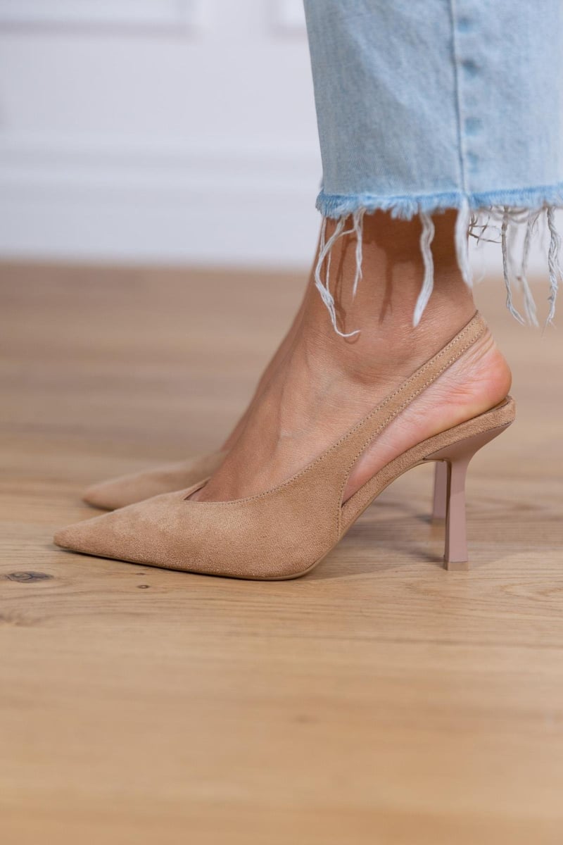 Elegant Brown Wedding Shoes for Women with Slingback Strap Style