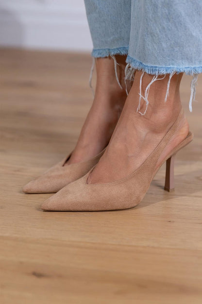 Elegant Brown Wedding Shoes for Women with Slingback Strap Style