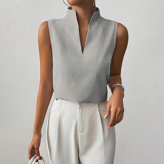 Effortless Sleeveless Blouses for Women with V Neck Relaxed Style