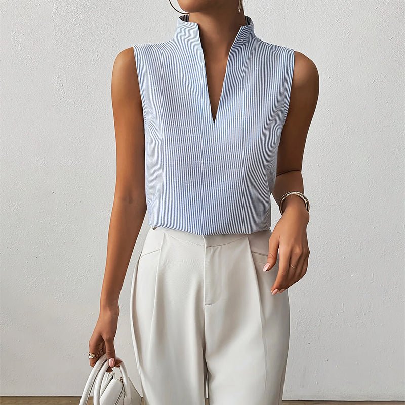 Effortless Sleeveless Blouses for Women with V Neck Relaxed Style