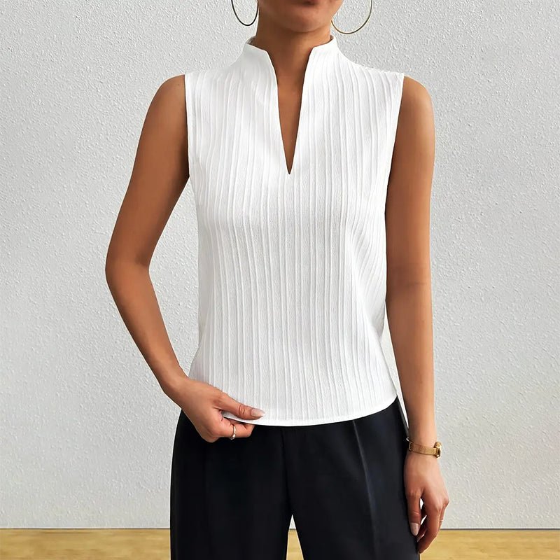 Effortless Sleeveless Blouses for Women with V Neck Relaxed Style