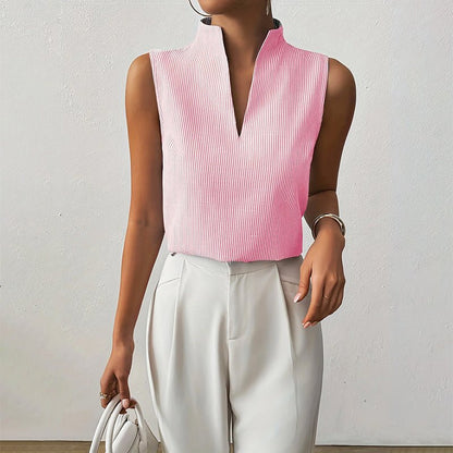 Effortless Sleeveless Blouses for Women with V Neck Relaxed Style