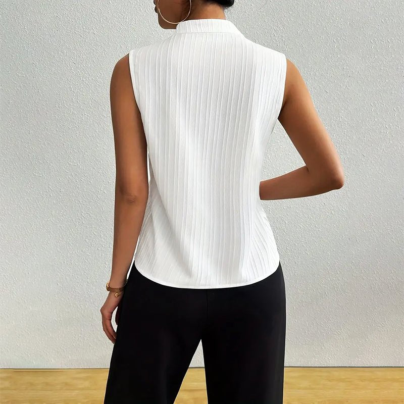 Effortless Sleeveless Blouses for Women with V Neck Relaxed Style