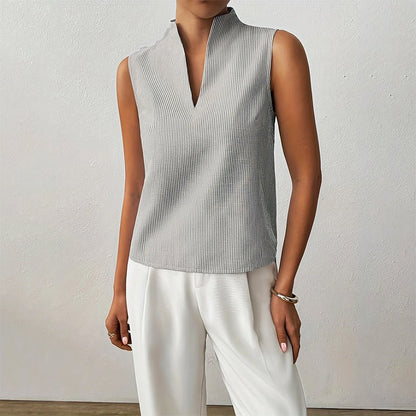 Effortless Sleeveless Blouses for Women with V Neck Relaxed Style