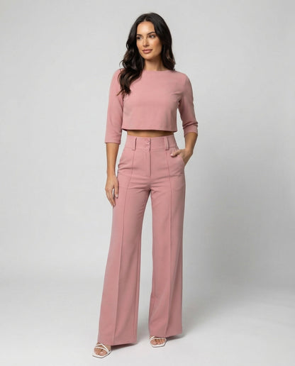 Stylish Two Piece Set for Women with Crop Top Style