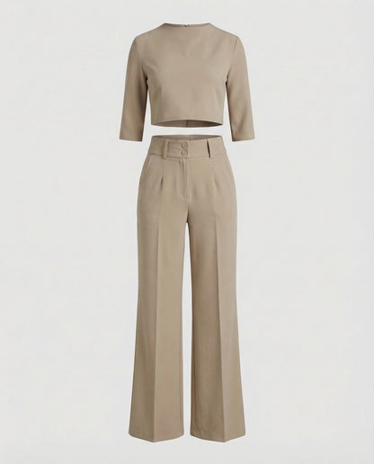 Stylish Two Piece Set for Women with Crop Top Style