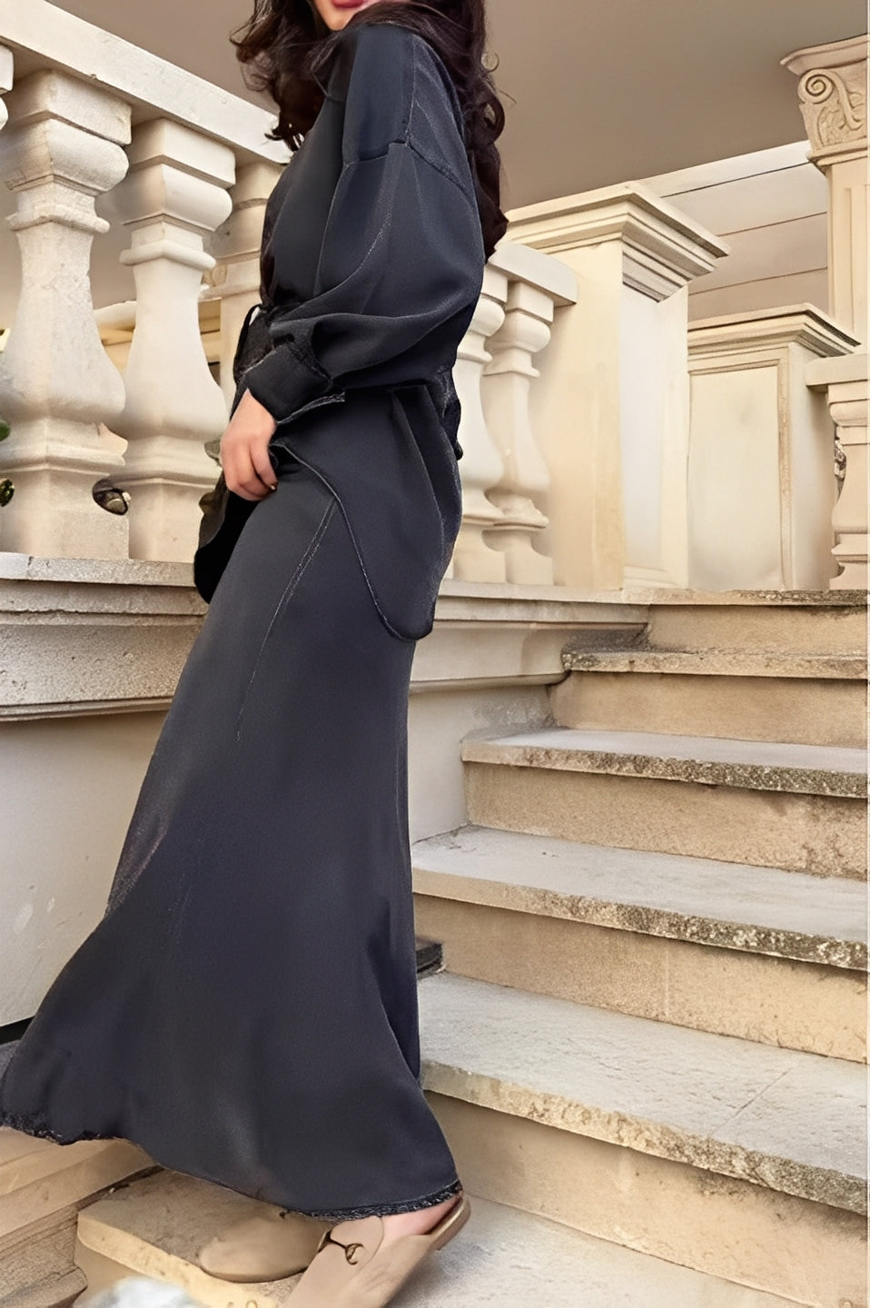 Effortless Shirt and Skirt Set for Women with Drawstring Waist Style