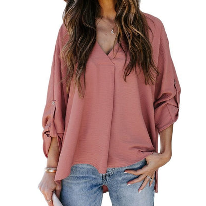 Effortless Blouse for Women with V Neck Style