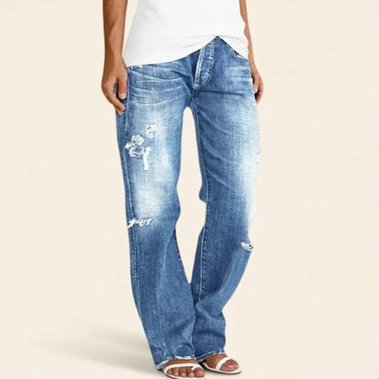 Stylish Relaxed Ripped Jeans for Women with High Waist Style