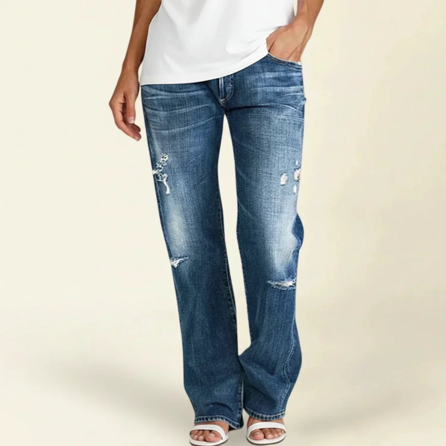 Stylish Relaxed Ripped Jeans for Women with High Waist Style