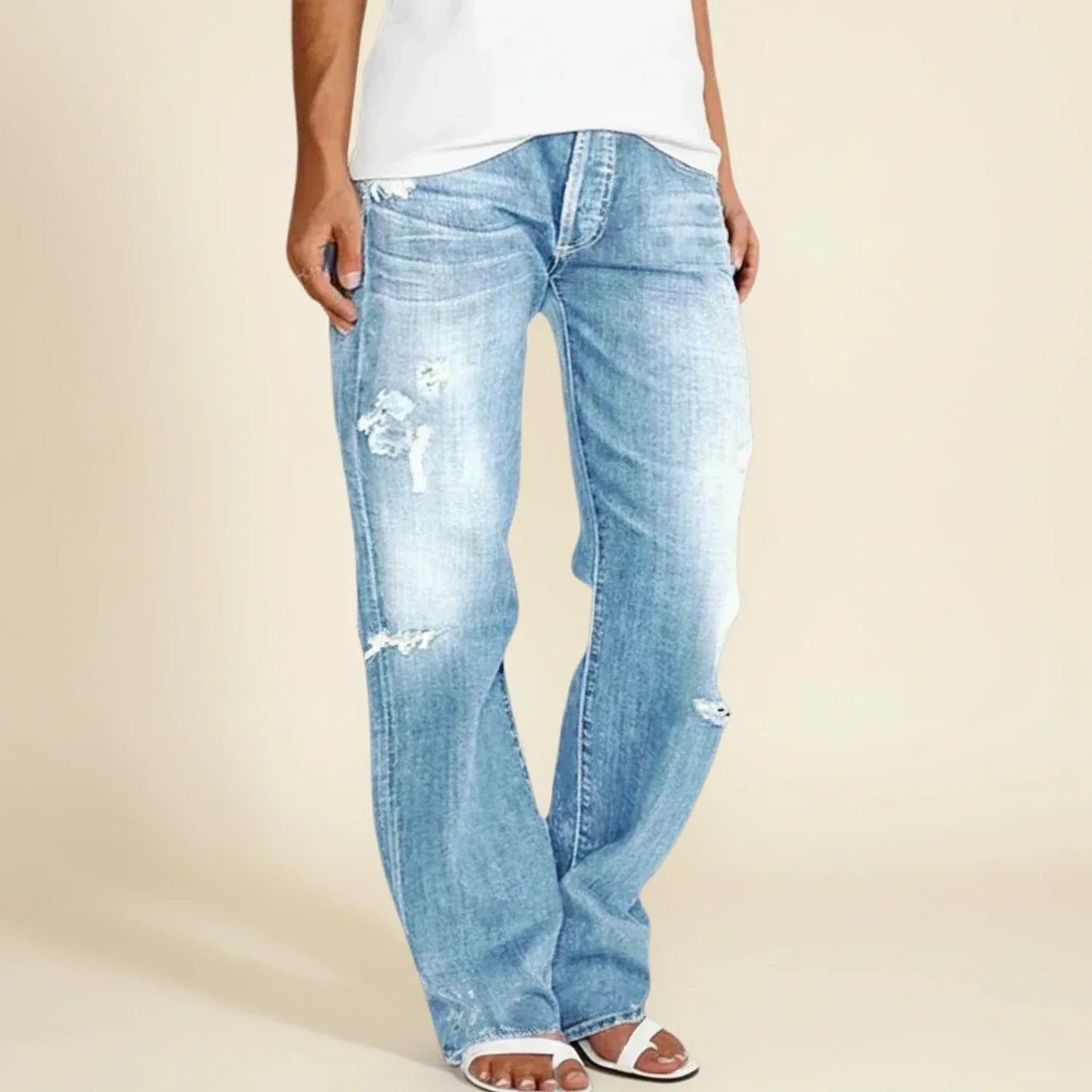 Stylish Relaxed Ripped Jeans for Women with High Waist Style