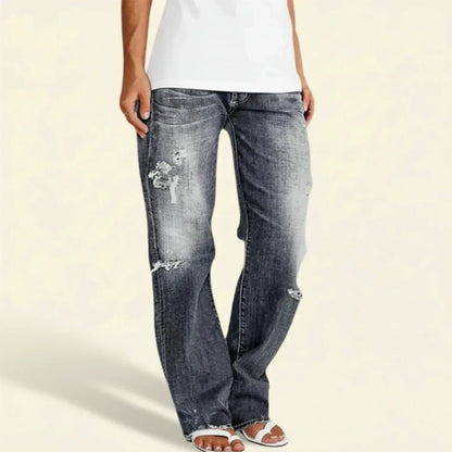 Stylish Relaxed Ripped Jeans for Women with High Waist Style