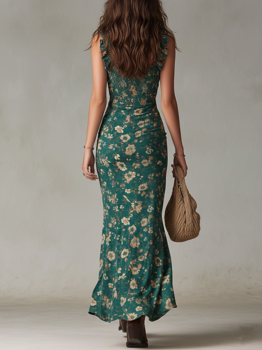 Floral High Slit Maxi Dress