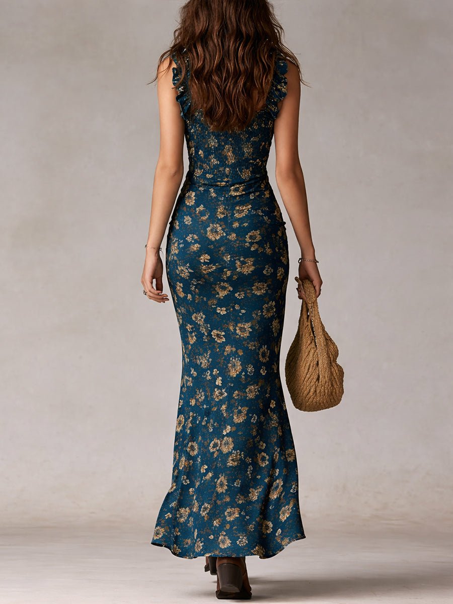 Floral High Slit Maxi Dress