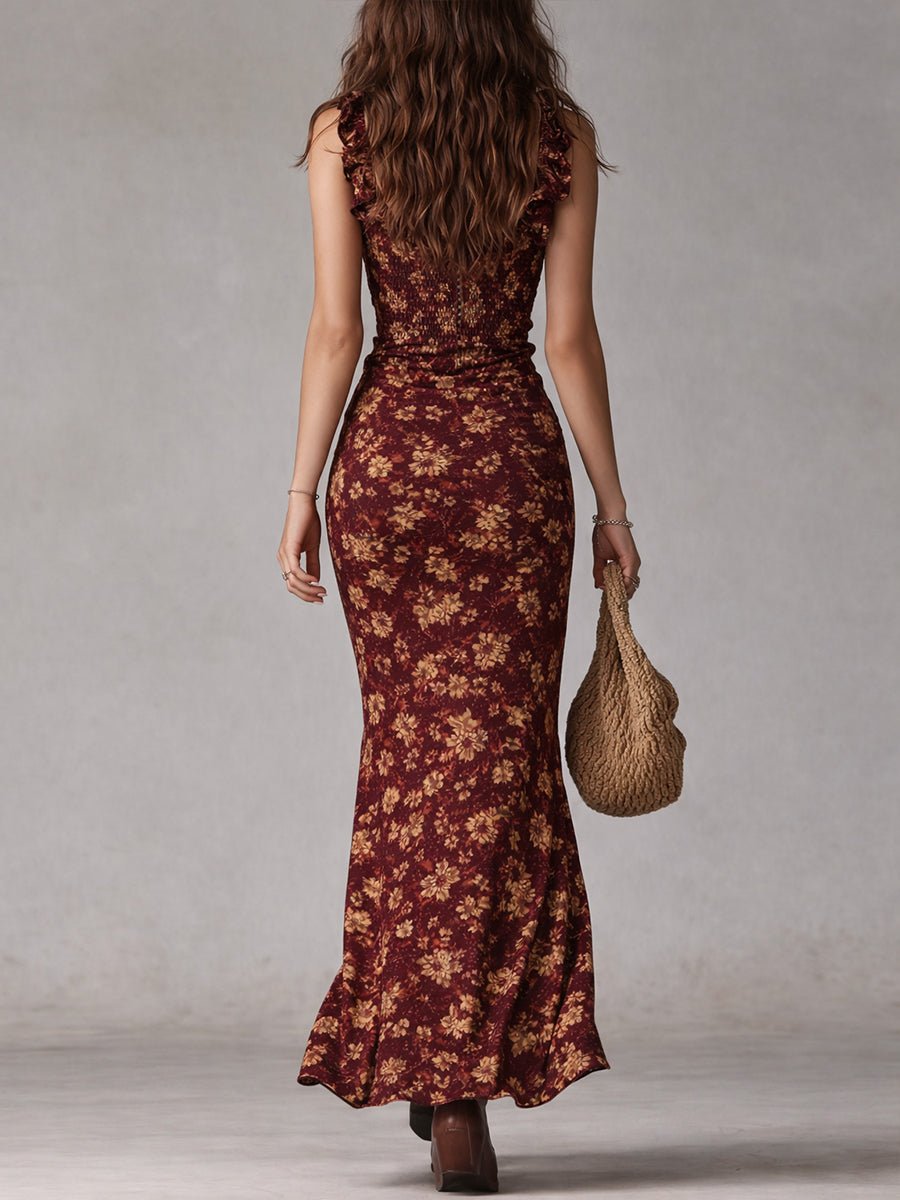Floral High Slit Maxi Dress