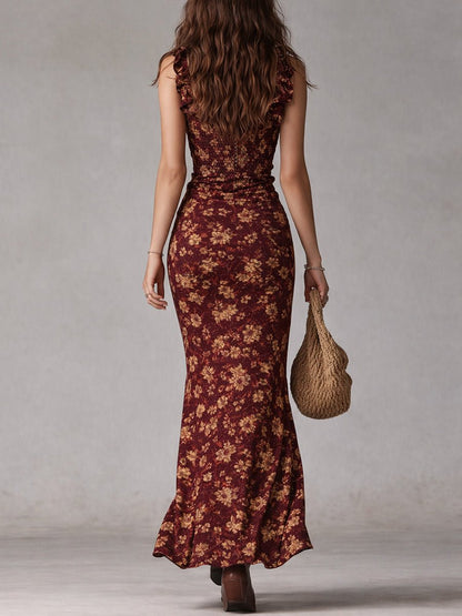 Floral High Slit Maxi Dress