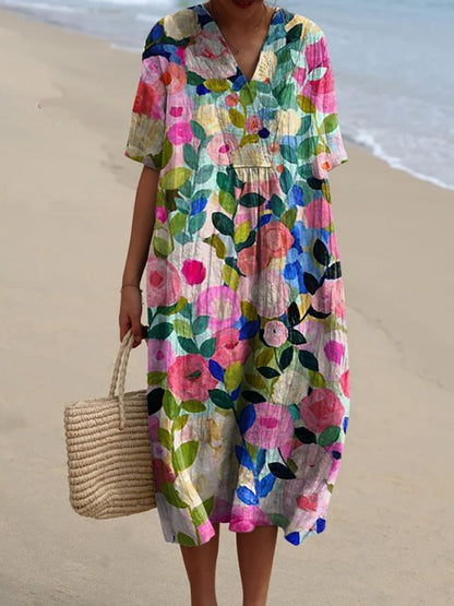 Relaxed Midi Dress with Pockets