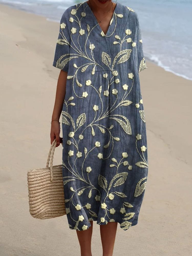 Relaxed Midi Dress with Pockets