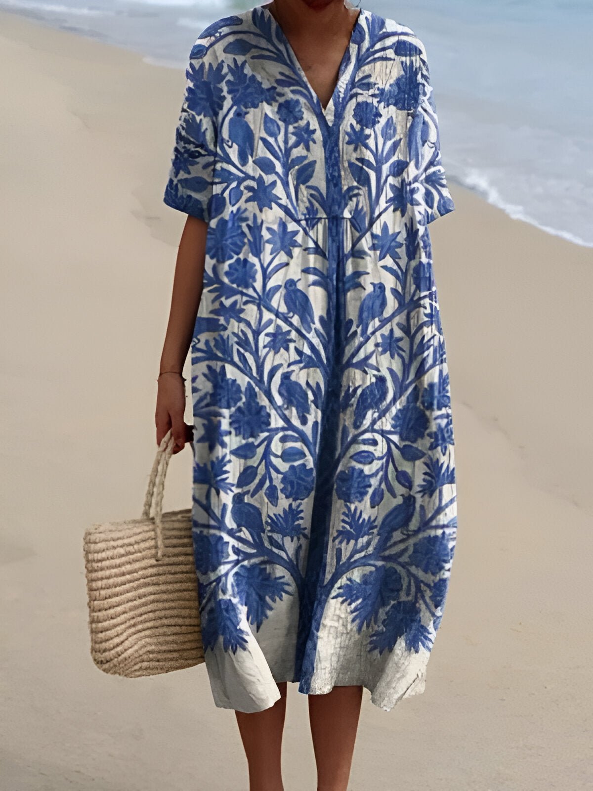 Relaxed Midi Dress with Pockets