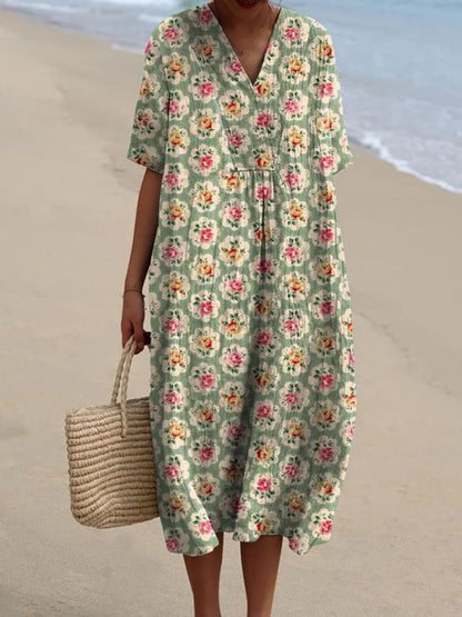 Relaxed Midi Dress with Pockets