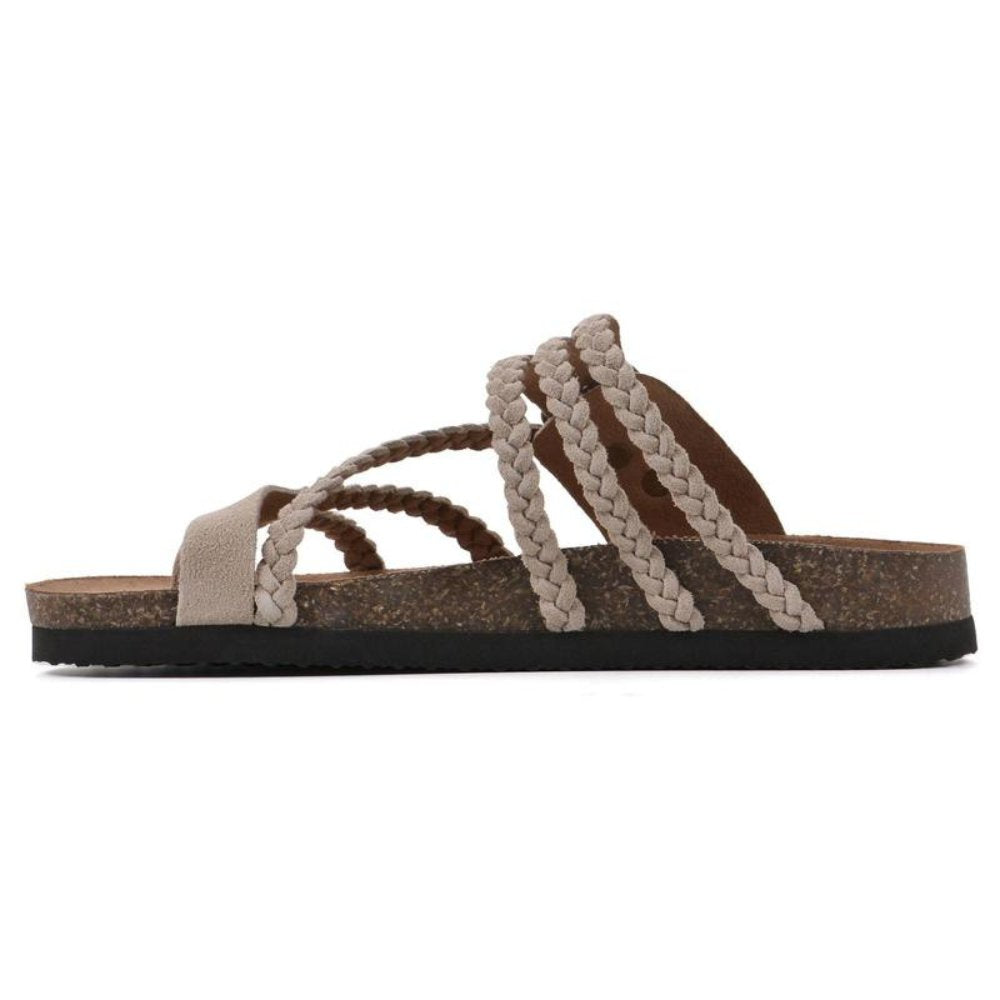 Comfortable Sandals for Women with Braided Strap Cork Style