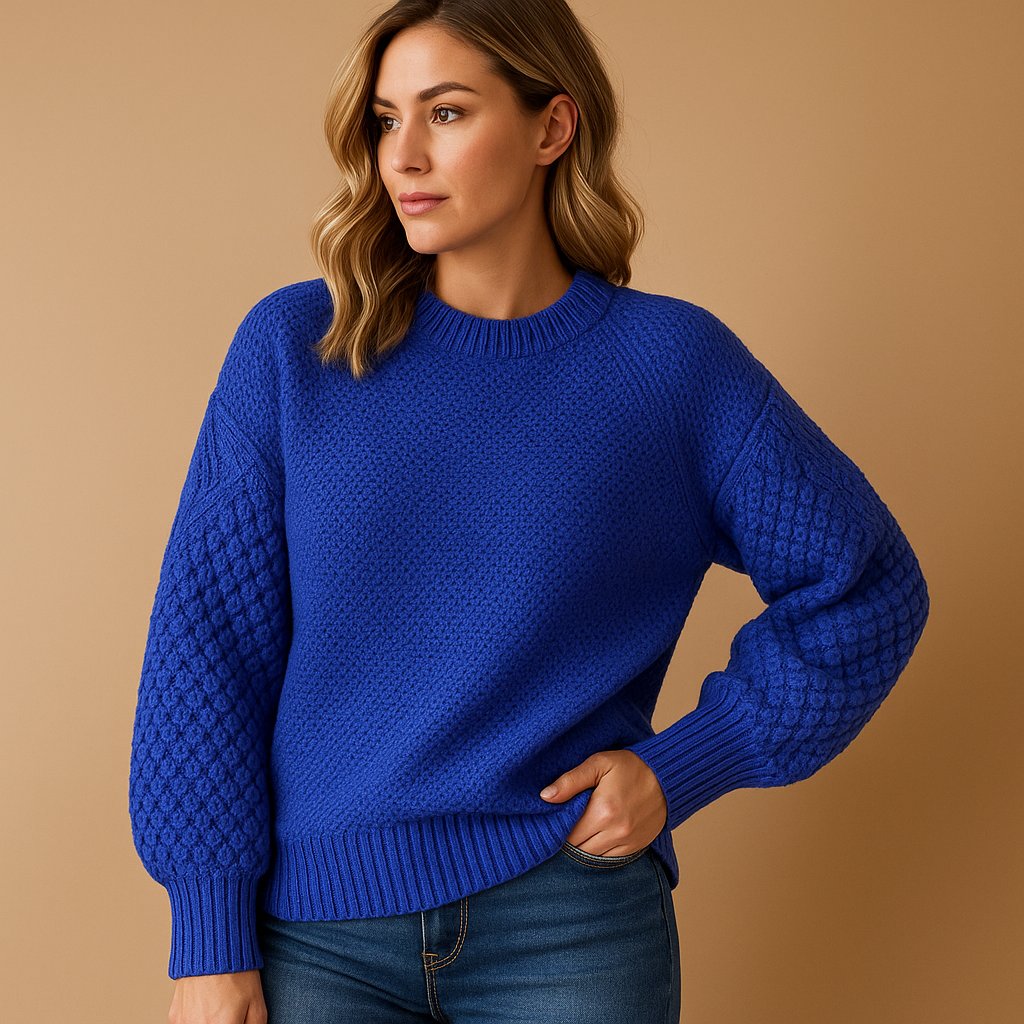 Chunky Knit Sweater with Balloon Sleeves