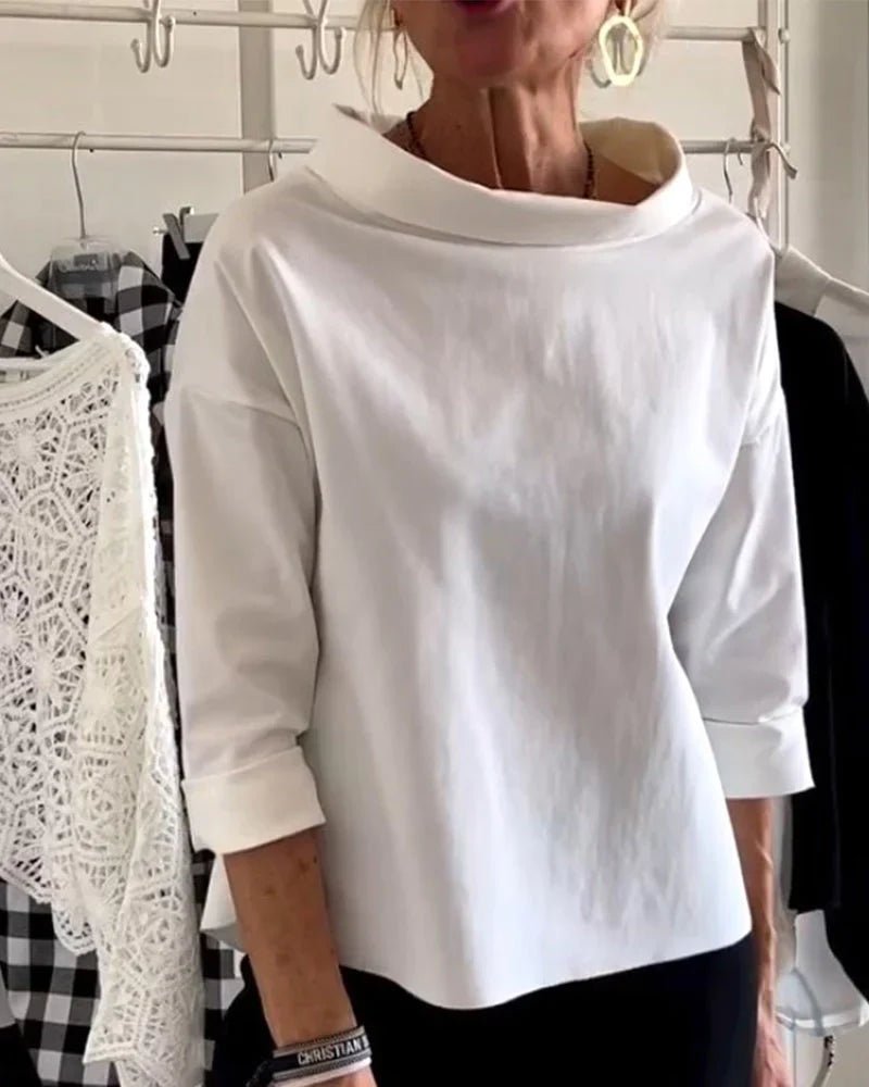 Elegant Boat Neck Blouses for Women with Elbow Sleeve Style