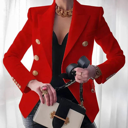 Elegant Tailored Blazer for Women with Double Breasted Fitted Style