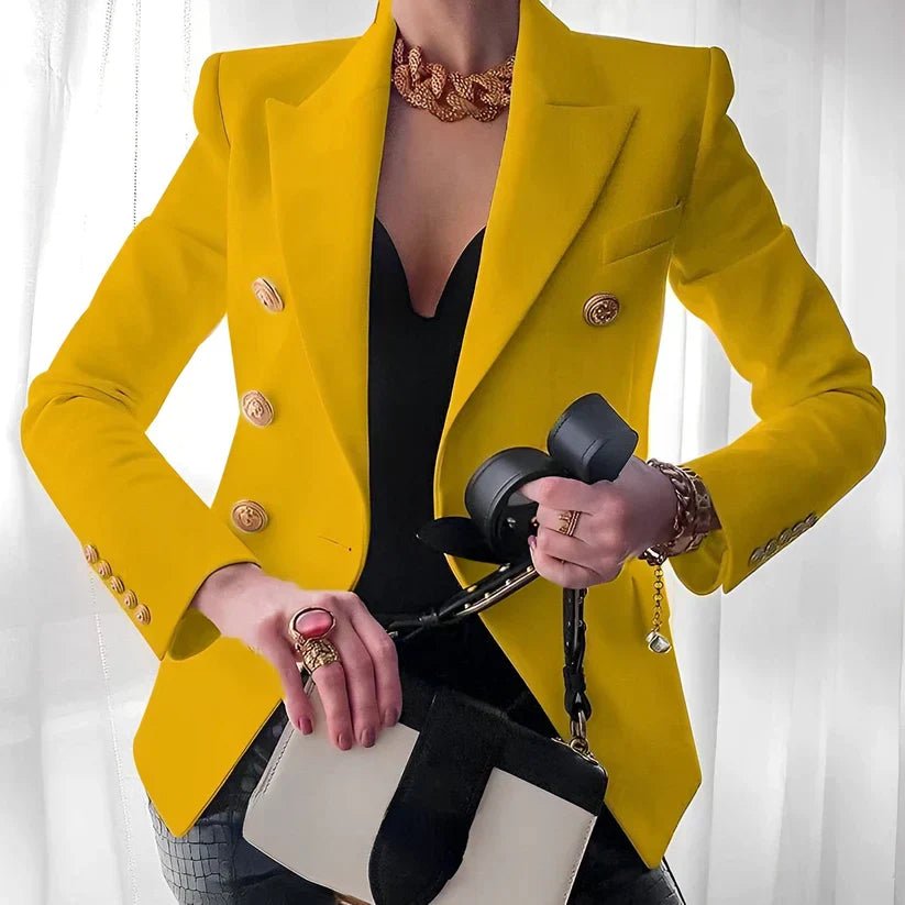 Elegant Tailored Blazer for Women with Double Breasted Fitted Style