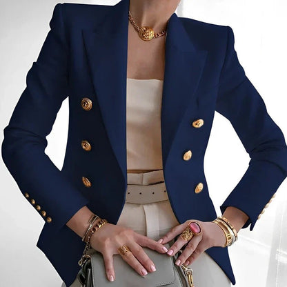 Elegant Tailored Blazer for Women with Double Breasted Fitted Style